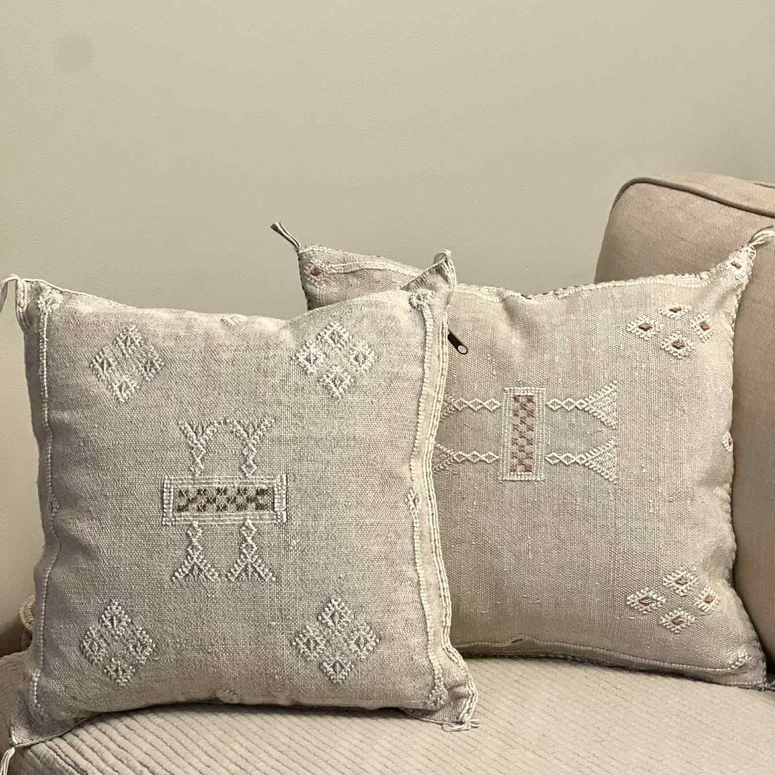 Marokkansk putetrekk i agavesilke 50x50