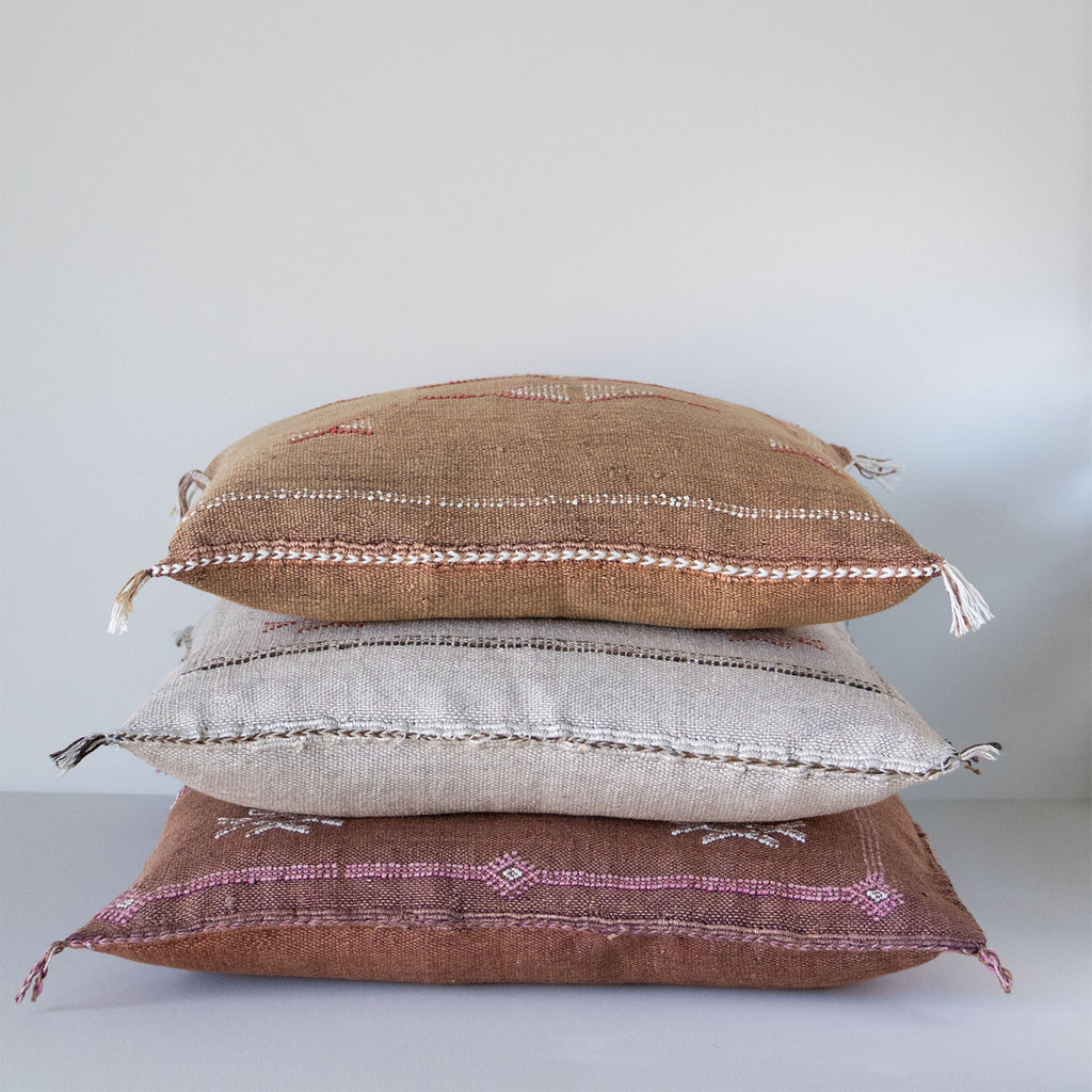 Marokkansk putetrekk i agavesilke 50x50