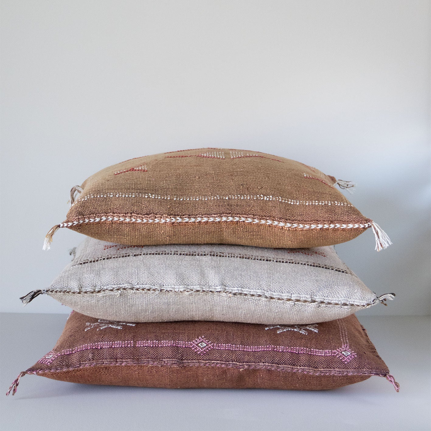 Marokkansk putetrekk i agavesilke 50x50