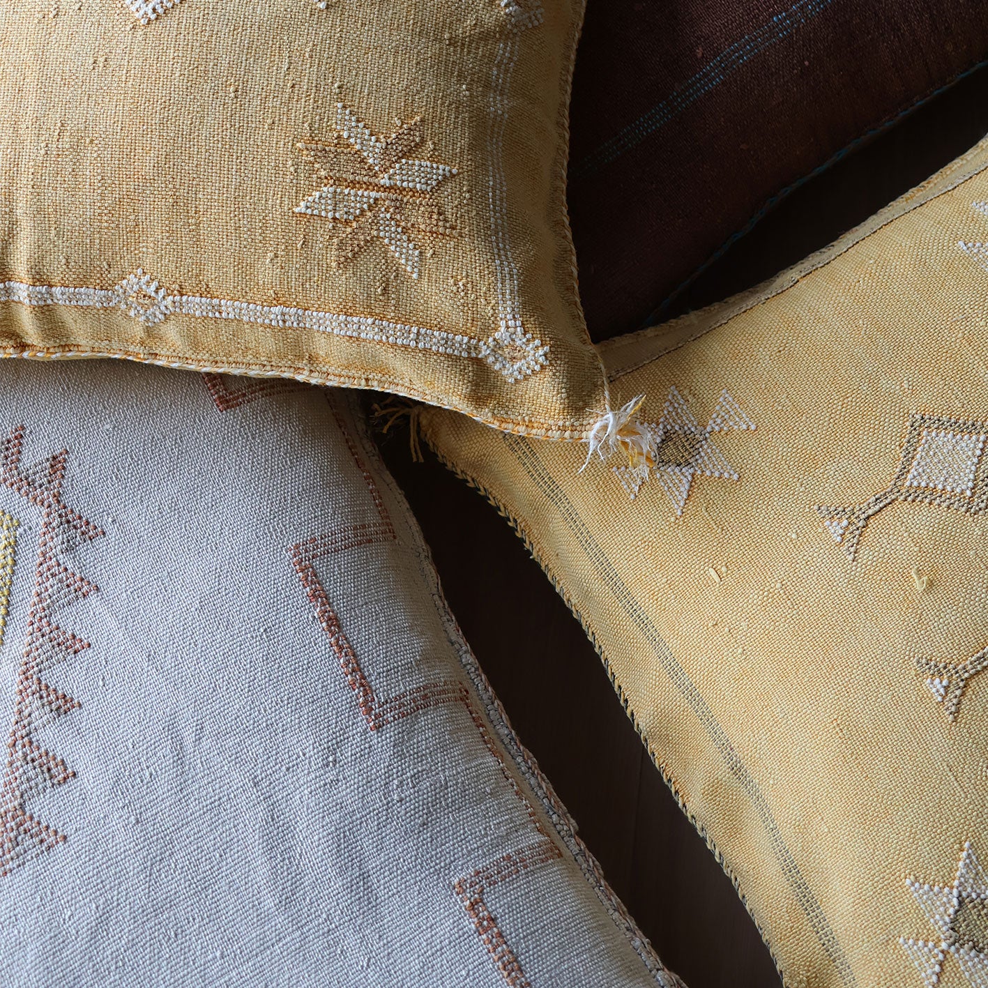 Marokkansk putetrekk i agavesilke 50x50