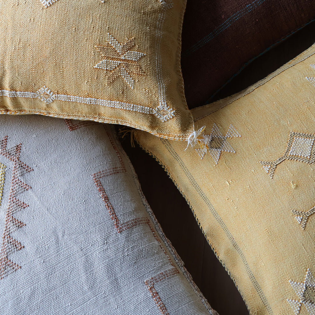 Marokkansk putetrekk i agavesilke 50x50