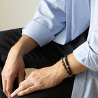 Armbånd med halvedelstener - Sort agat