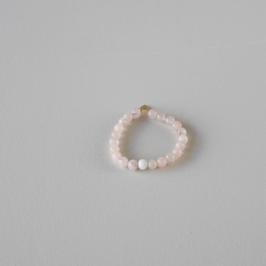 Armbånd med halvedelstener - Rosenkvarts og grønn agat