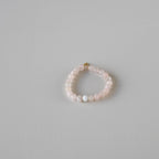 Armbånd med halvedelstener - Rosenkvarts og grønn agat