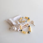 Armbånd med halvedelstener - Gul solsten