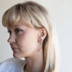 Halskjede med halvedelstener - Rosenkvarts