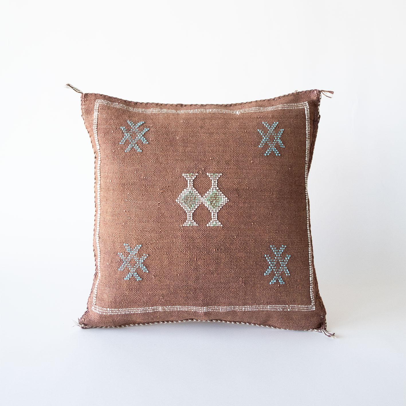 Marokkansk putetrekk i agavesilke 50x50