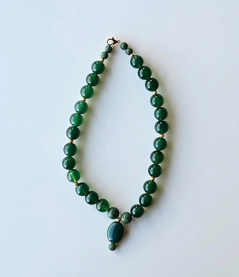 Savannen Halskjede av agat halvedelstener choker