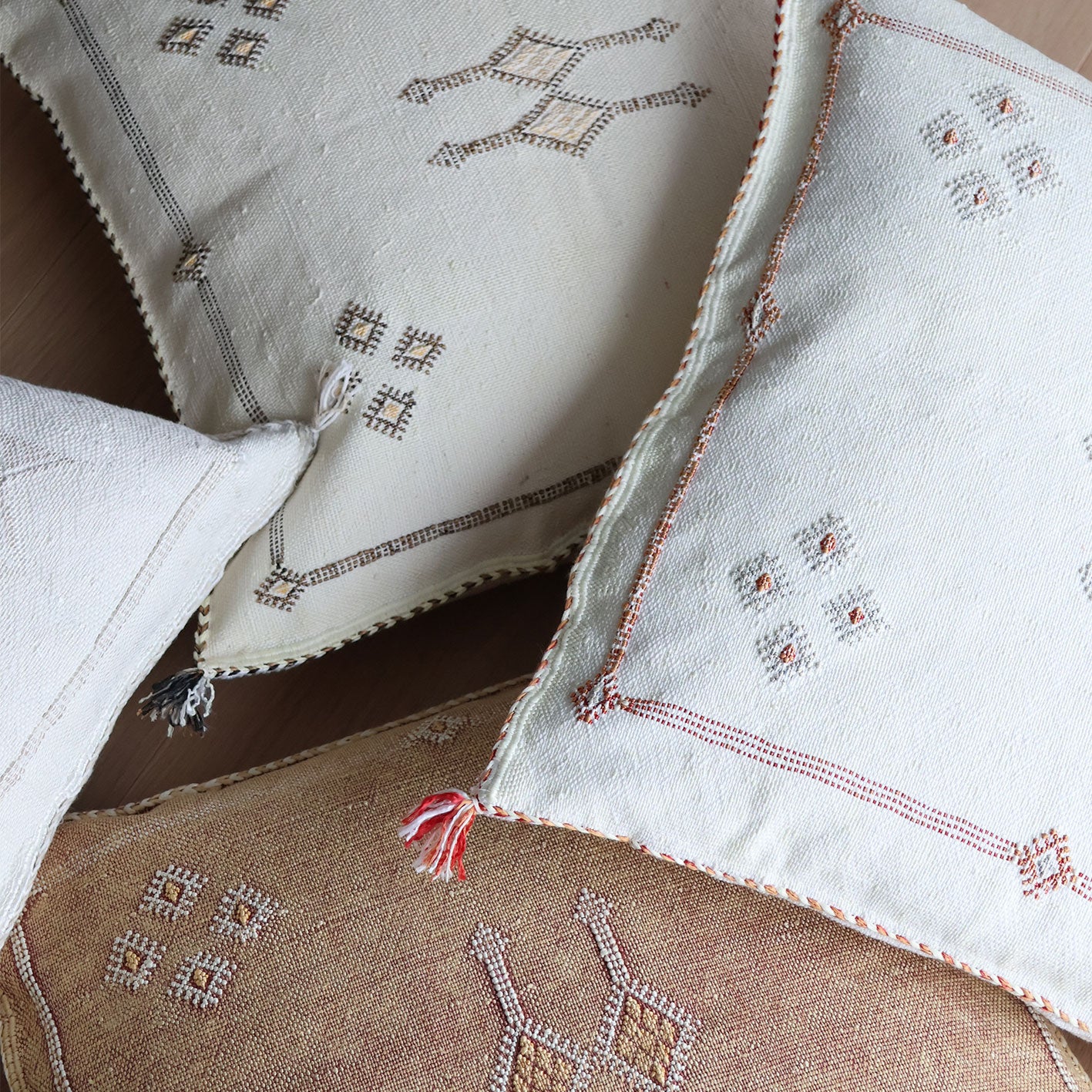 Marokkansk putetrekk i agavesilke 50x90