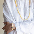 Armbånd med halvedelstener - Gul solsten