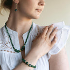 Halskjede med halvedelstener - Jade