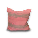 Kelimpute i rosa og gråbrunt, ca. 50x50 cm, med brede striper