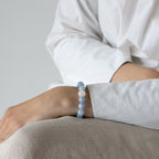 Armbånd med halvedelstener - Blå og hvit agat