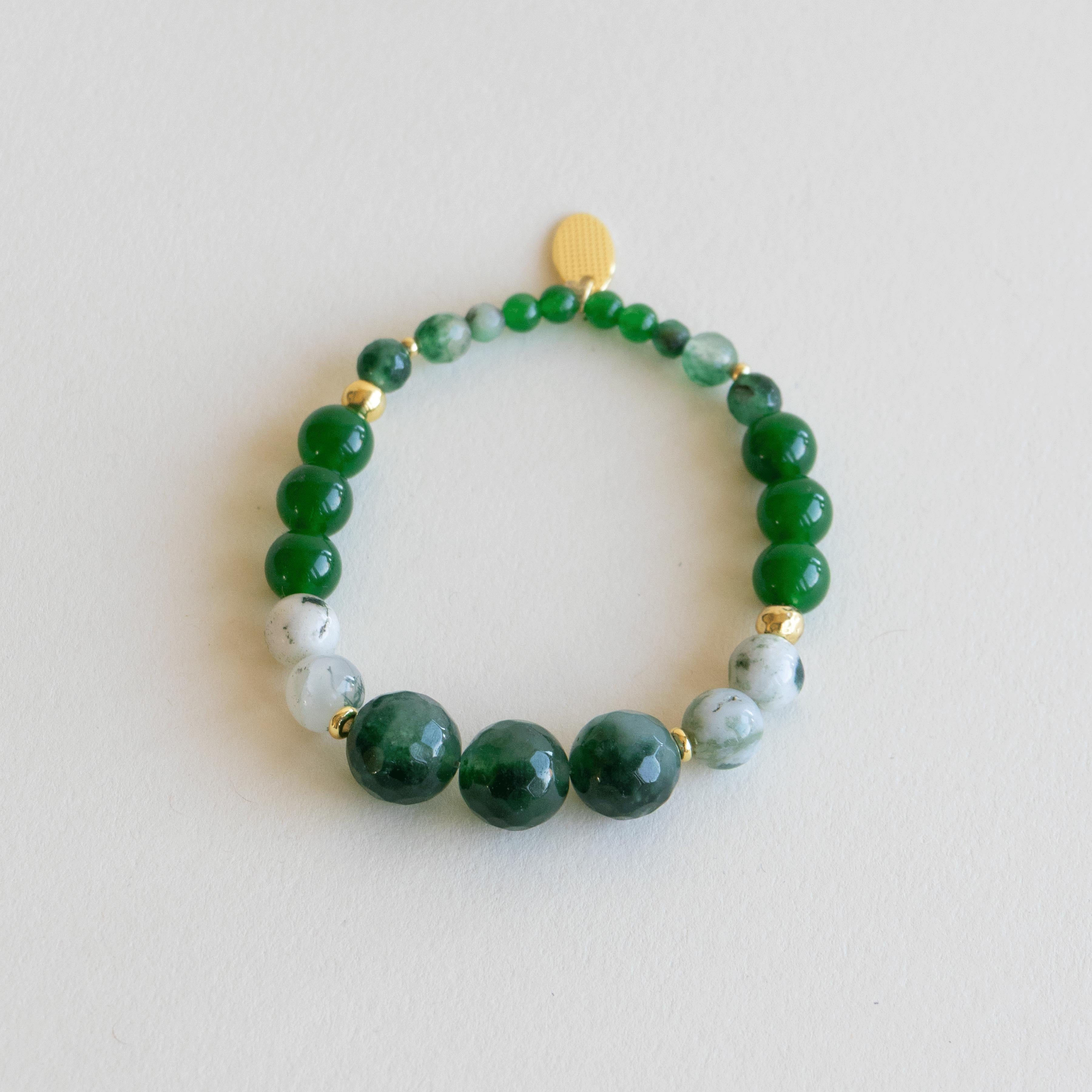 Armbånd med halvedelstener - Jade