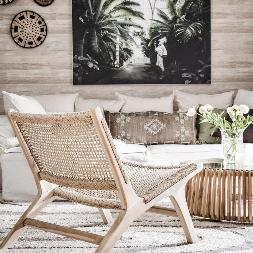 Lindi lekkert salongbord i teak og glass