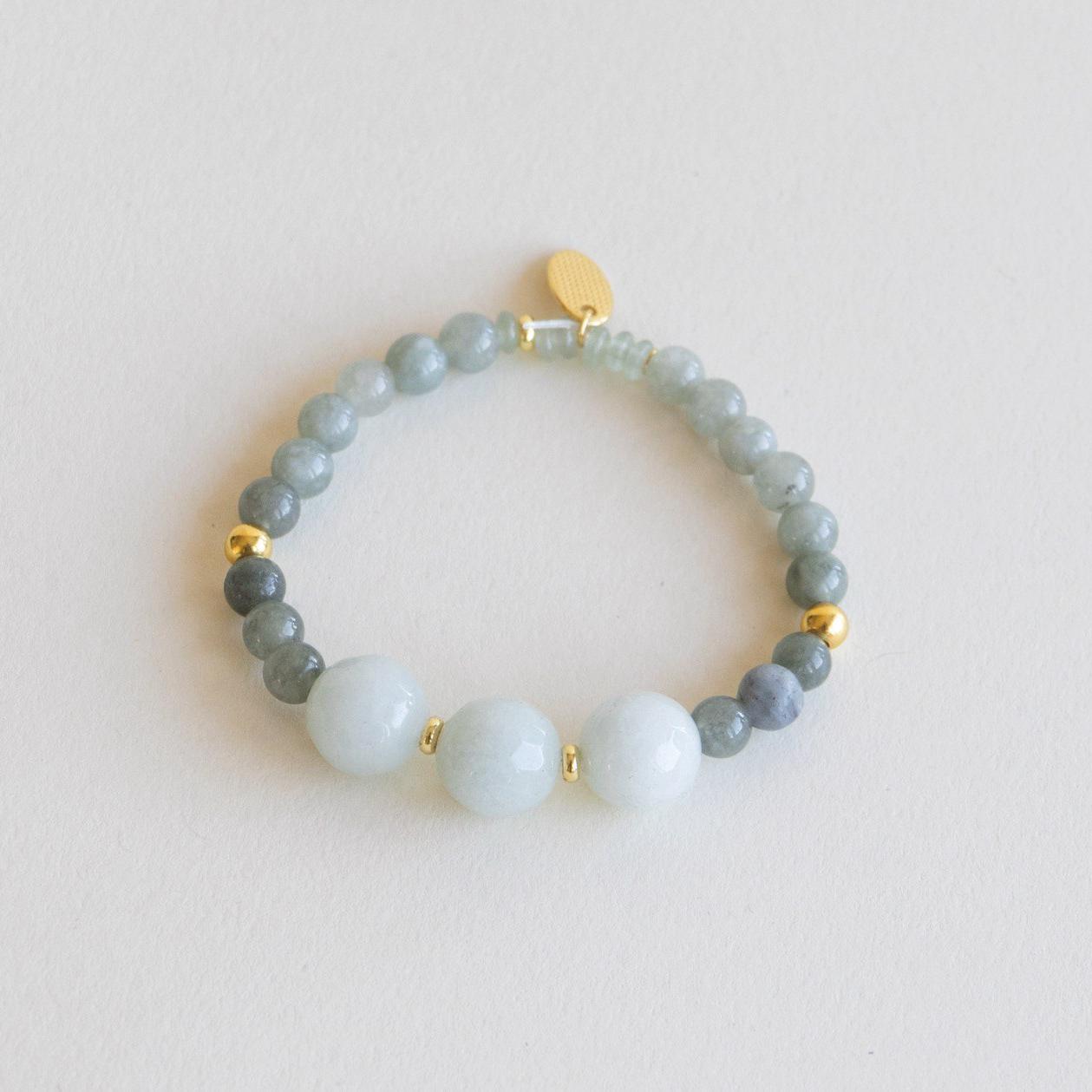 Armbånd med halvedelstener - Jade og agat