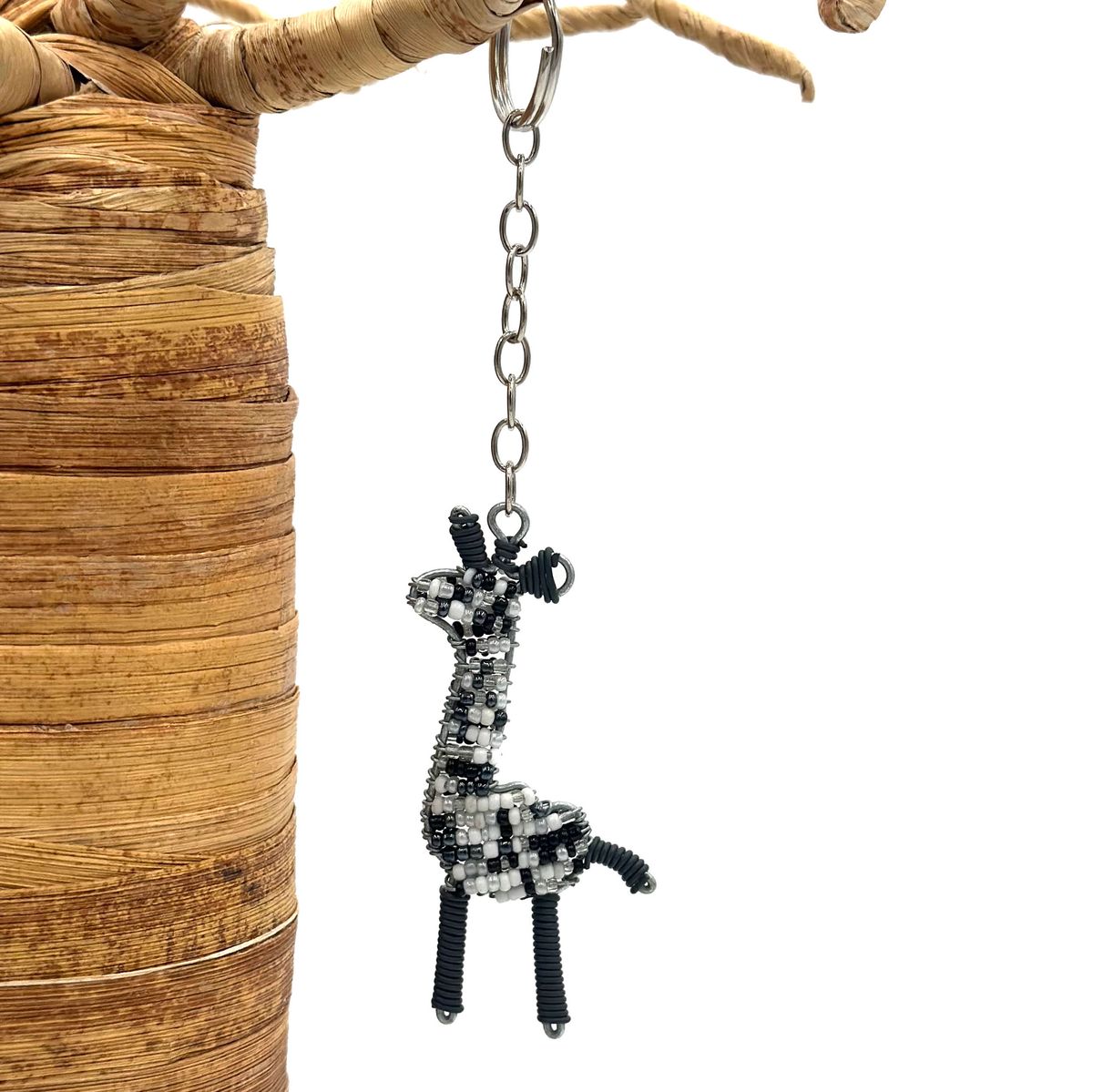 Perlet nøkkelring i afrikanske dyr