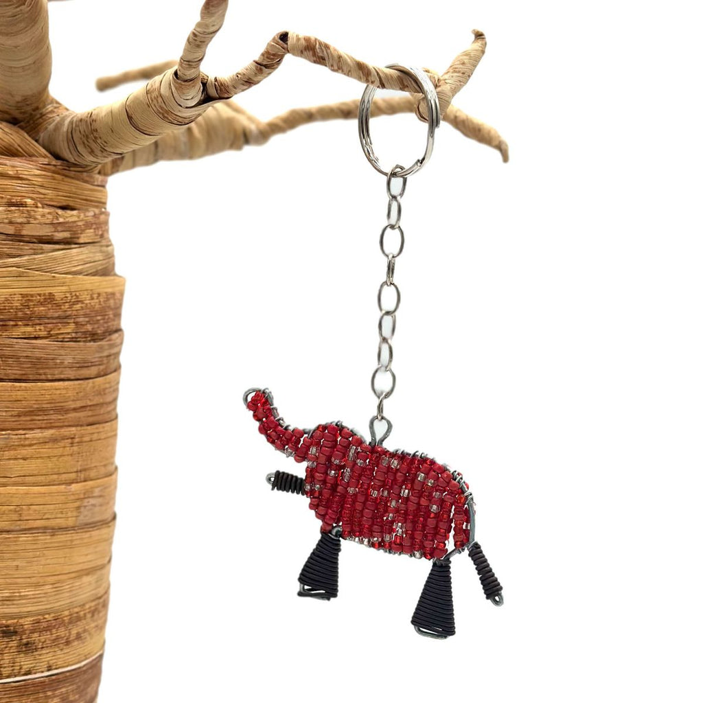 Perlet nøkkelring i afrikanske dyr