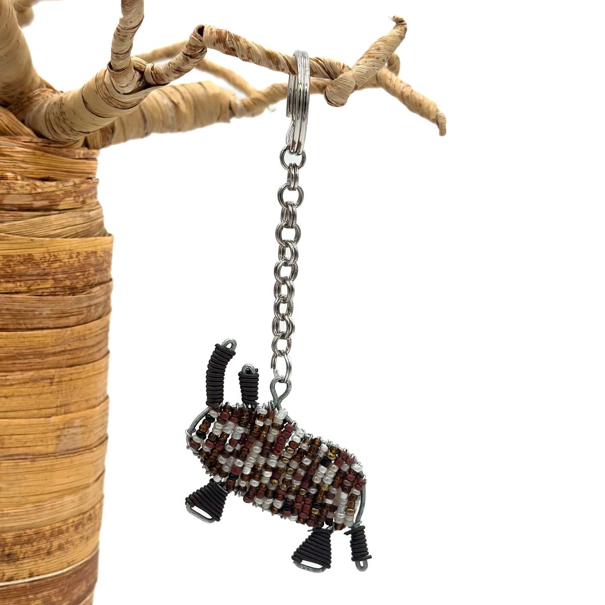 Perlet nøkkelring i afrikanske dyr