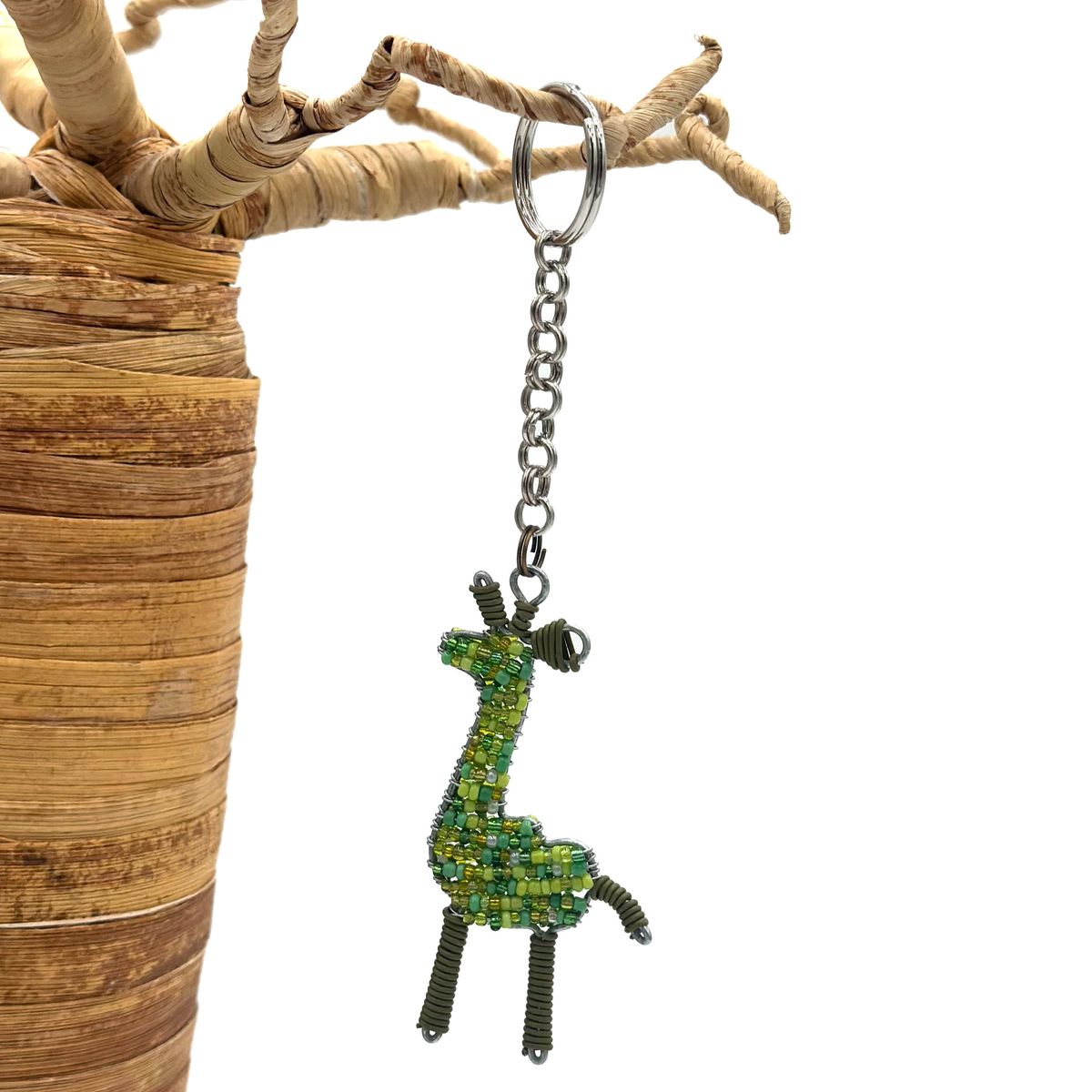 Perlet nøkkelring i afrikanske dyr