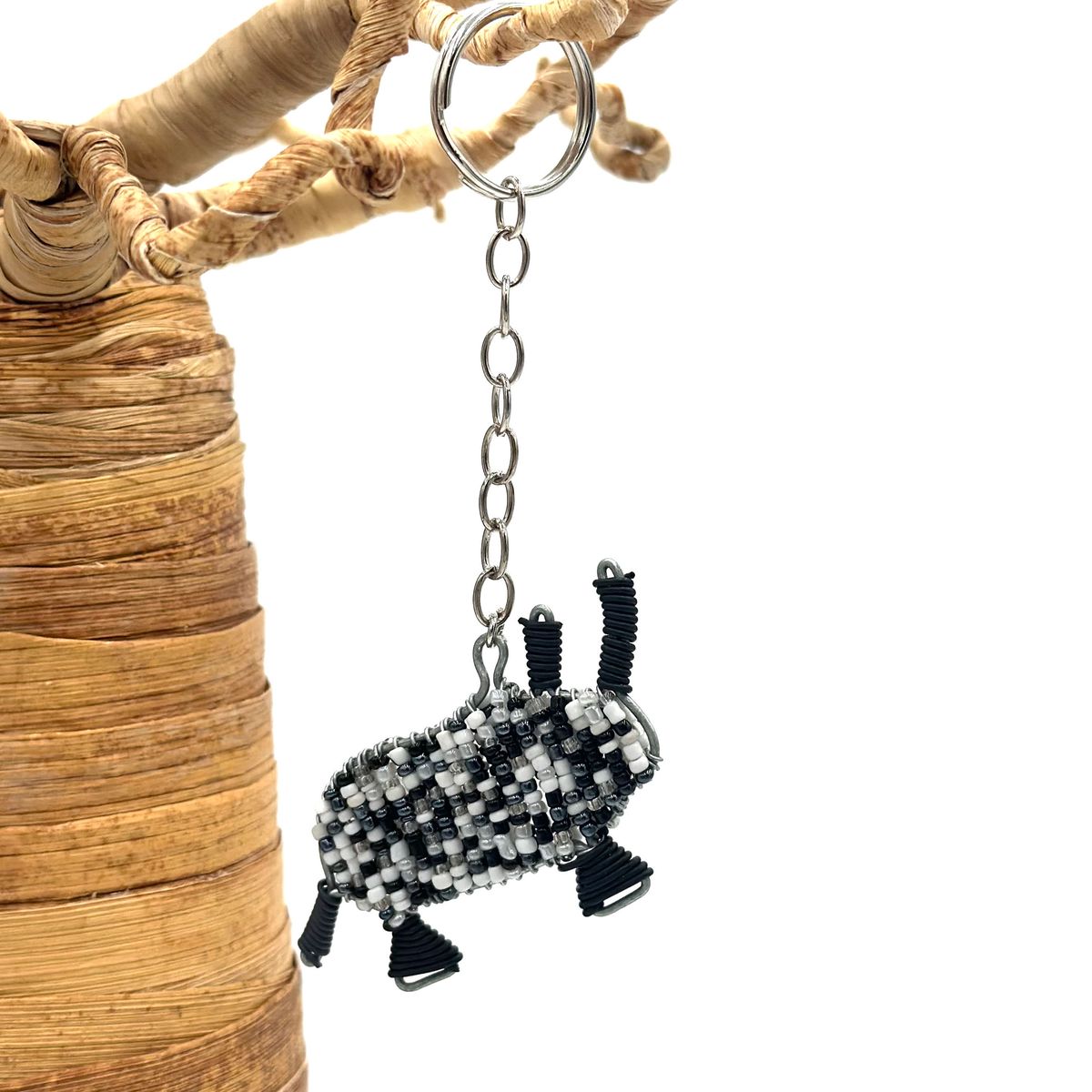 Perlet nøkkelring i afrikanske dyr