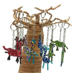 Perlet nøkkelring i afrikanske dyr