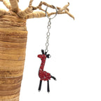 Perlet nøkkelring i afrikanske dyr