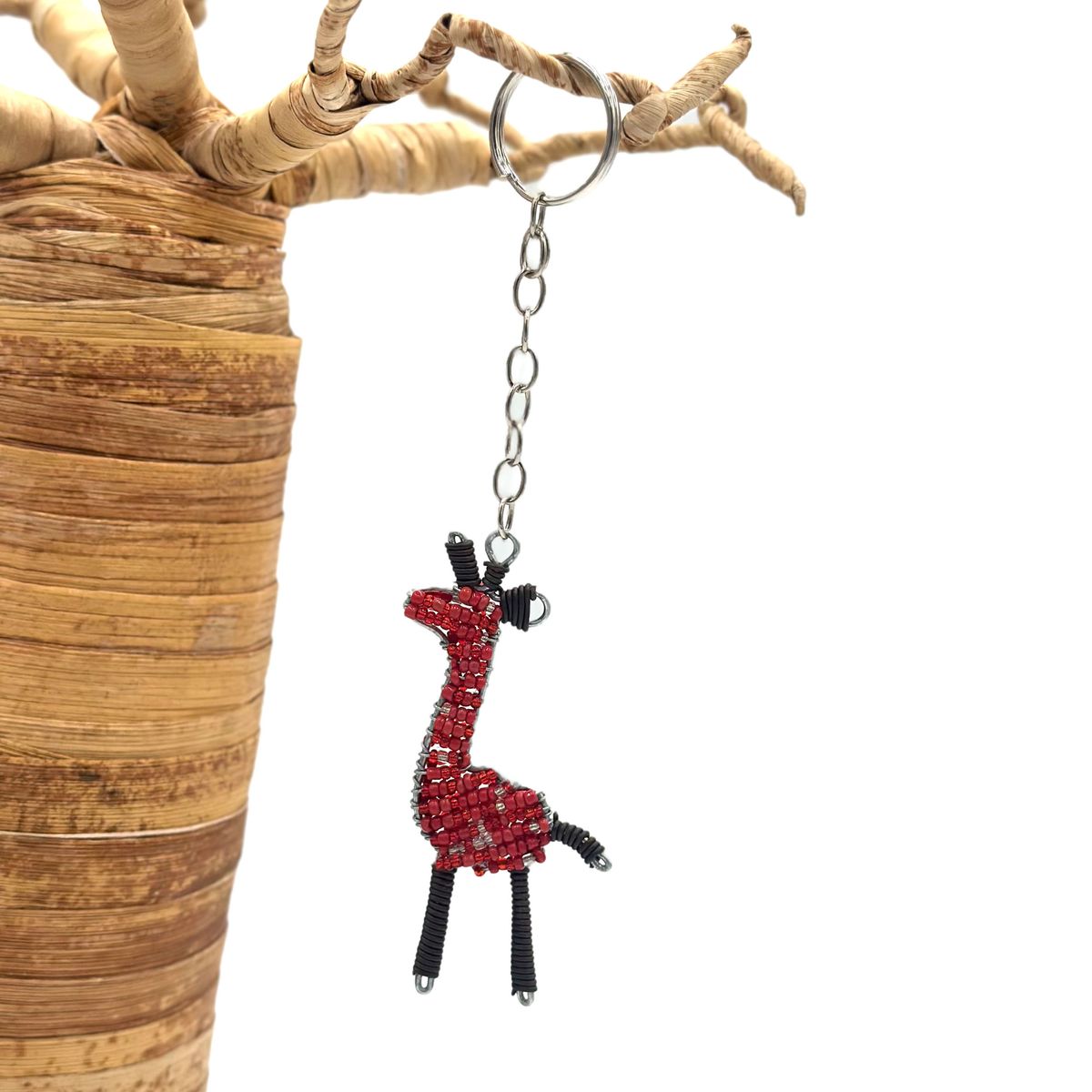 Perlet nøkkelring i afrikanske dyr