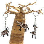 Perlet nøkkelring i afrikanske dyr