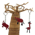 Perlet nøkkelring i afrikanske dyr