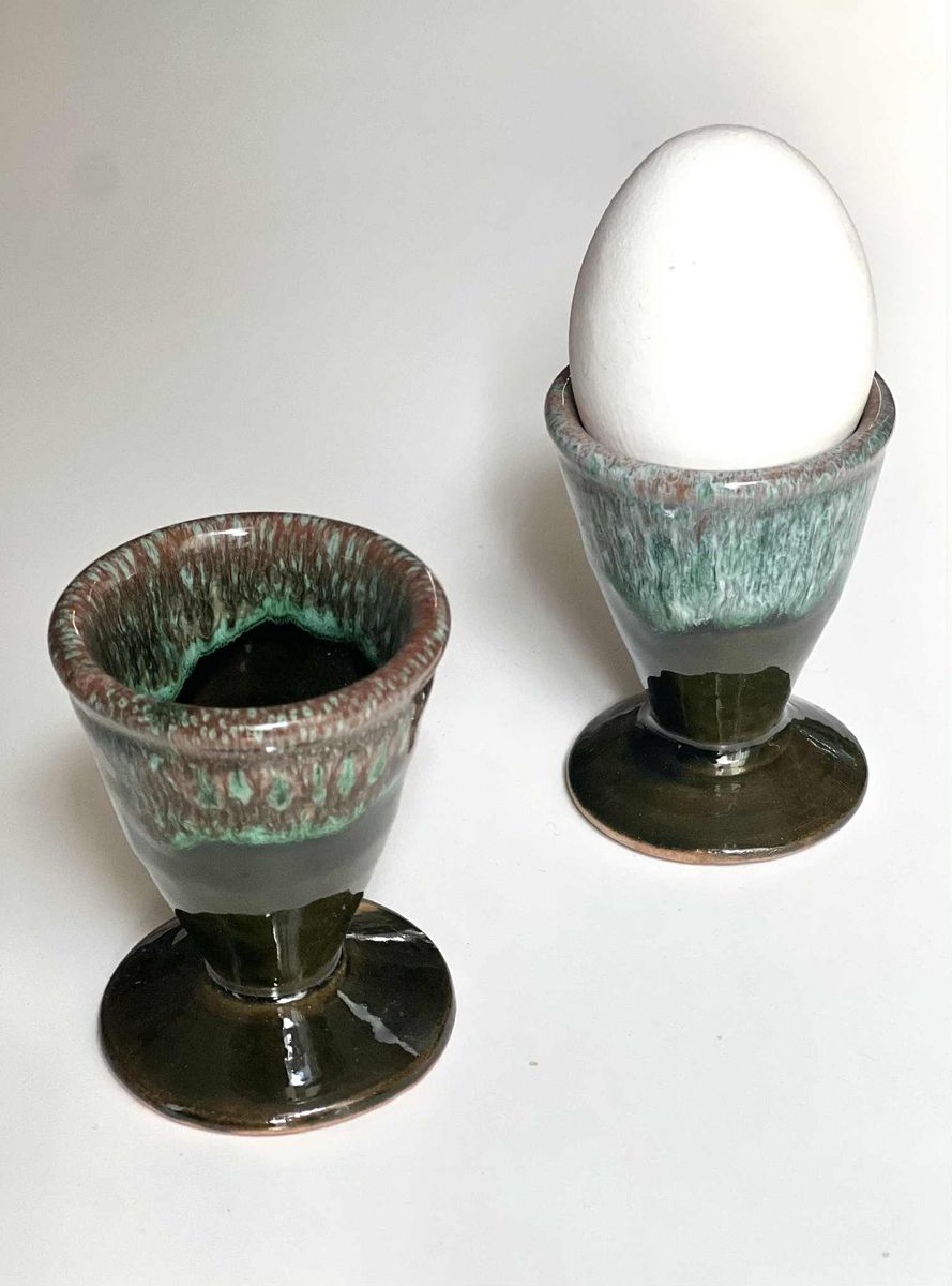 Eggeglass i håndlaget keramikk fra Marokko