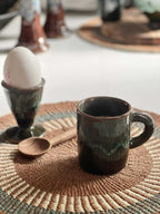 Eggeglass i håndlaget keramikk fra Marokko