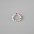 Armbånd med halvedelstener - Rosenkvarts og grønn agat