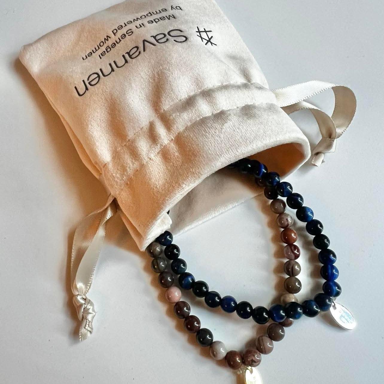 Armbånd med halvedelstener - Grønn malakitt