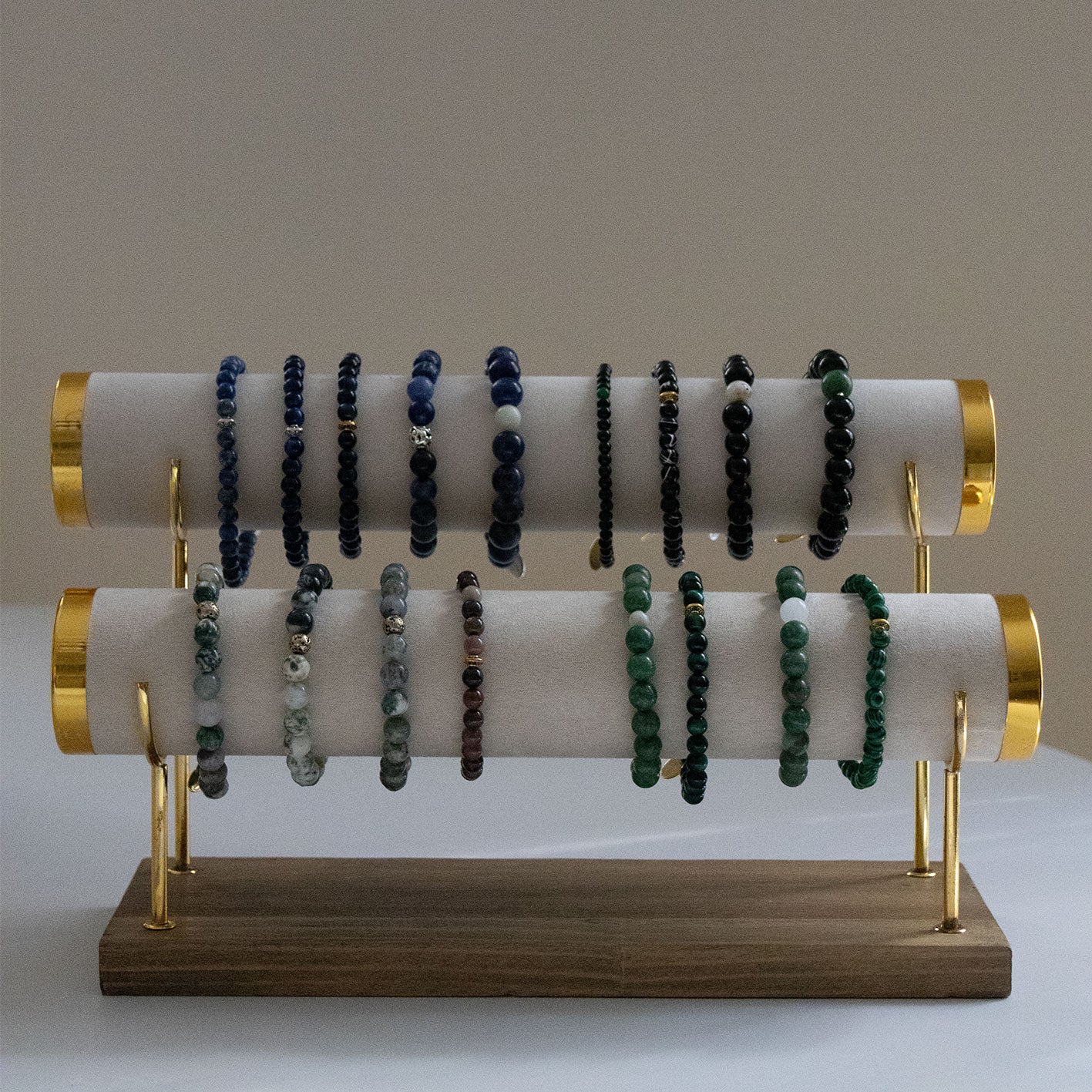 Armbånd med halvedelstener - Blå Lapis Lazuli