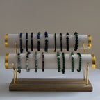 Armbånd med halvedelstener - Sort agat