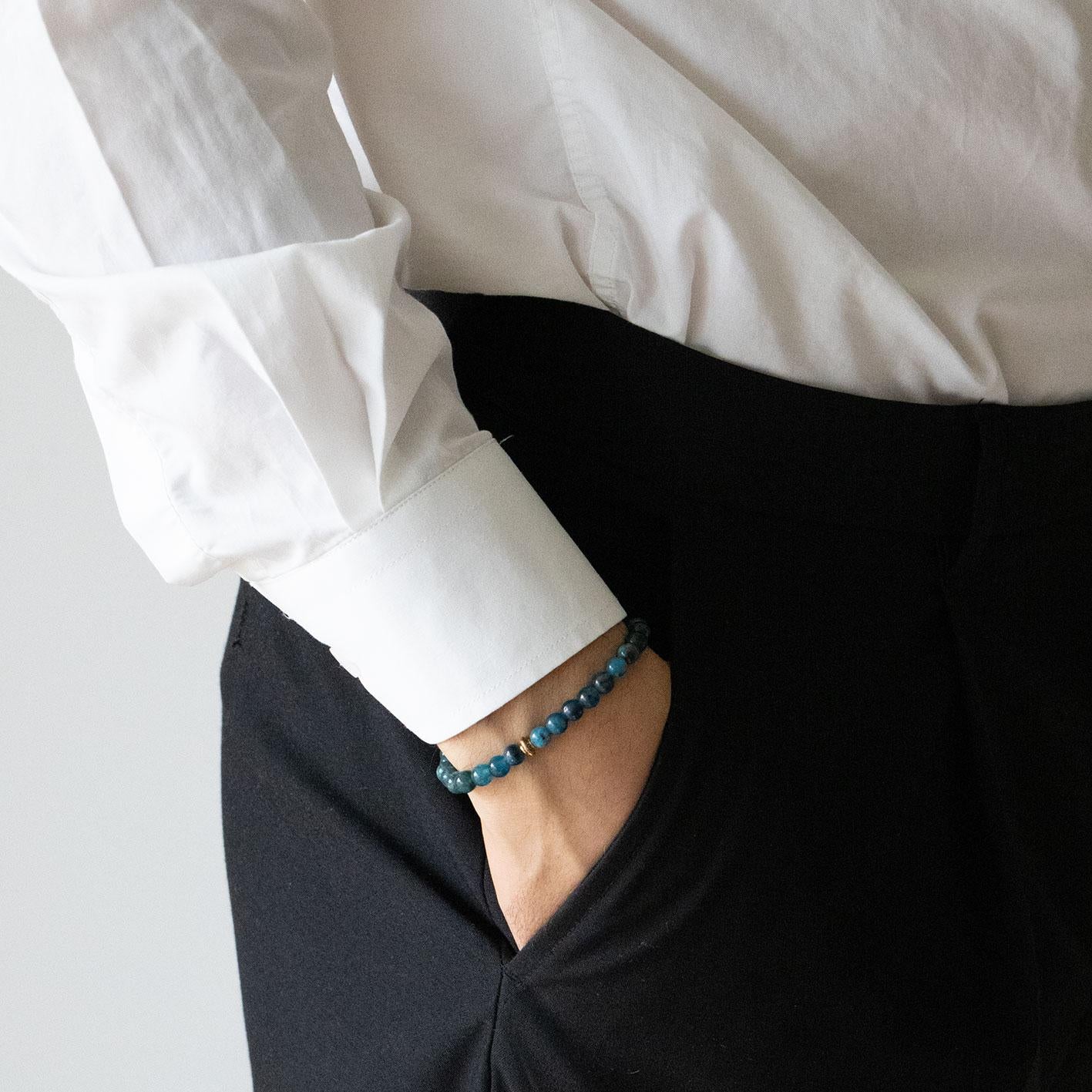 Armbånd med halvedelstener - Blå Lapis Lazuli